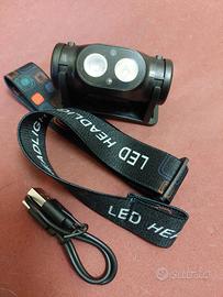 Lampada frontale a LED ricaricabile (nuova!)