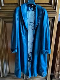 Cappott Lungo in Vera Pelle BLU COBALTO Ruffo® IT