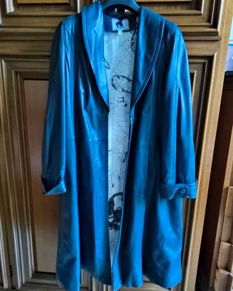 Cappott Lungo in Vera Pelle BLU COBALTO Ruffo® IT