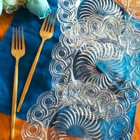 3 piatti vetro vintage 