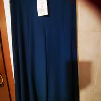 gonna pantalone larga alla caviglia colore blu