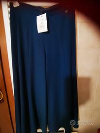 gonna pantalone larga alla caviglia colore blu