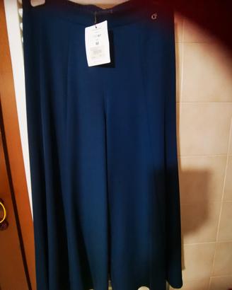 gonna pantalone larga alla caviglia colore blu