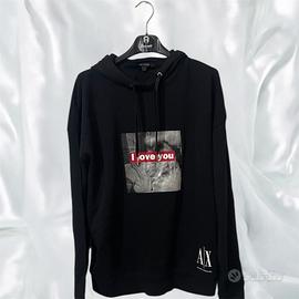 Felpa con cappuccio Armani Exchange nera,Taglia M