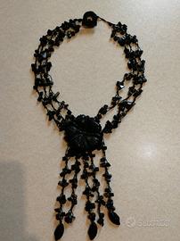 Collana di pietre Onice Nero protettiva. 