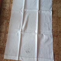 3 asciugamani lino ricamati – vintage
