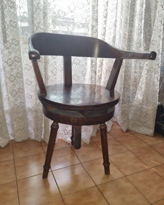Sedia d'epoca, altezza Regolabile a Vite,fine 800