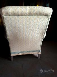Poltrone classiche vintage in tessuto broccato