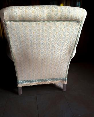 Poltrone classiche vintage in tessuto broccato