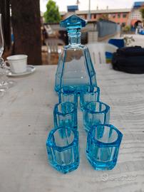 Servizio Liquore Art Déco Cristallo Boemia 1930