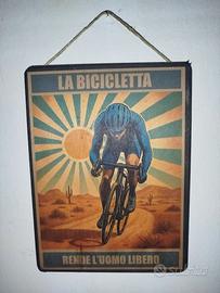 LA BICICLETTA, TARGA IN LEGNO
