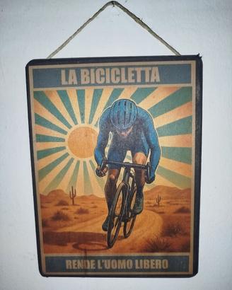 LA BICICLETTA, TARGA IN LEGNO