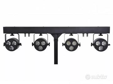 LUCI DJ KIT 4 PROIETTORI LED 18W RGBW CON CONTROLL