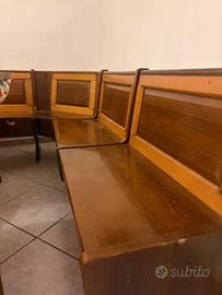 Panca angolare da cucina vintage in legno 215x140 
