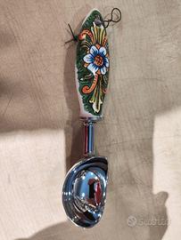 CUCCHIAIO GELATO in ceramica e acciaio inox,
