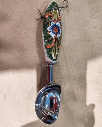 CUCCHIAIO GELATO in ceramica e acciaio inox,