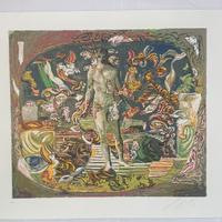 Sandro Chia litografia 70x90 oggetti che salgono