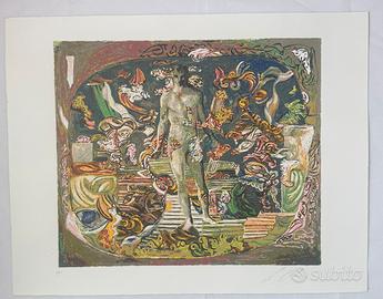 Sandro Chia litografia 70x90 oggetti che salgono