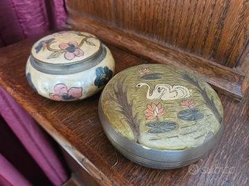 2 scatole vintage in ottone 