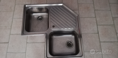 Lavello Franke angolare 2 vasche inox
