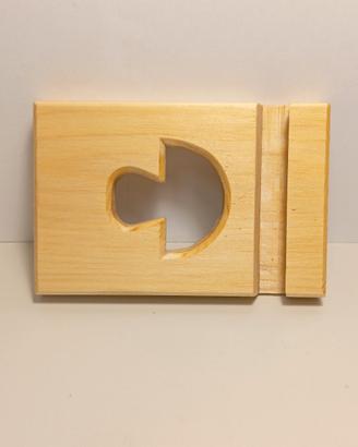Porta telefono in legno artigianale con intarsio 