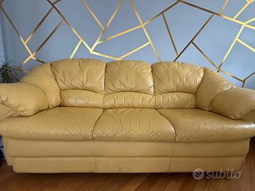 Divano 3 posti e 2 posti in pelle