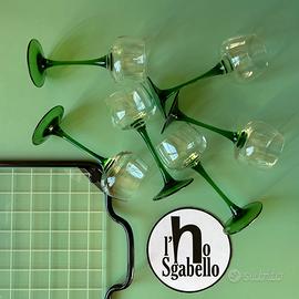 Set bicchieri da vino LUMINARC con gambo verde