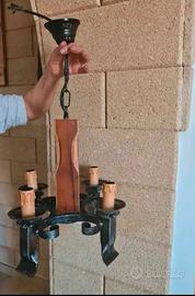 lampadario in ferro battuto 