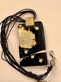 Collana nuova in vetro di murano con oro 24K