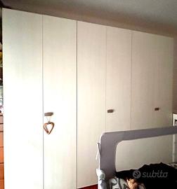 Armadio 6 ante rovere sbiancato