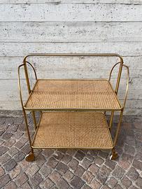 Carrello bar Pieghevole Vintage Paglia Vienna