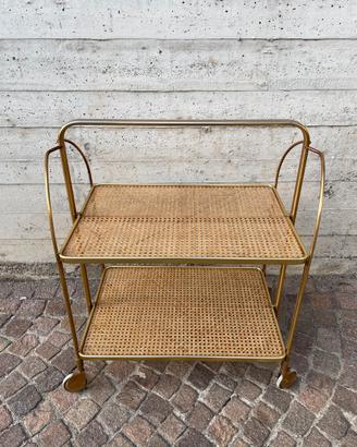 Carrello bar Pieghevole Vintage Paglia Vienna