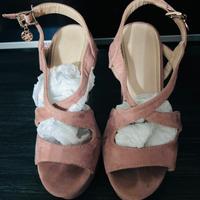 Sandali alti rosa cipria