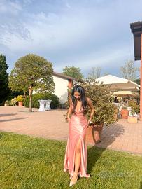 vestito rosa antico elegante