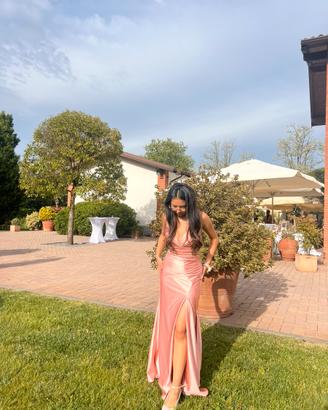 vestito rosa antico elegante