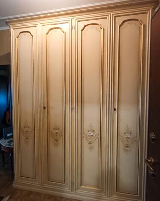 Armadio Classico Stile Veneziano avorio foglia oro