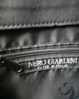 borsa nera in pelle e tessuto Nero Giardini