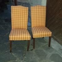 4 sedie in legno foderate