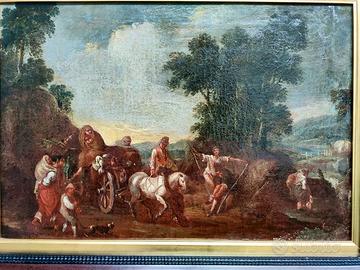 Dipinto quadro antico olio su tela 700 XVIII