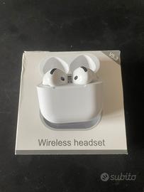 Cuffie Bluetooth tipo AirPods 4– nuove, no brand