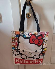 Borsa Tote in tela Hello Kitty nuova 40 x 35