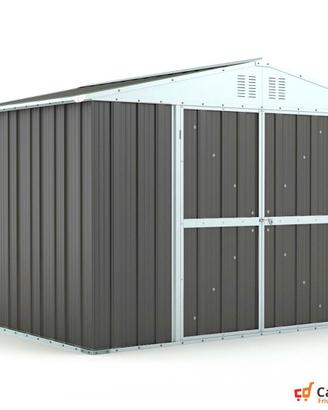 Box capanno giardino Acciaio 327x269 grigio scuro
