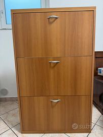 Scarpiera con 3 reparti ribaltabili