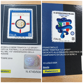 FC Inter - Doppia Tessera Francobollo celebrativi