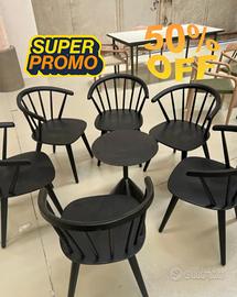 Sedia kave home Paula in legno nera