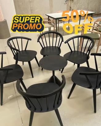 Sedia kave home Paula in legno nera