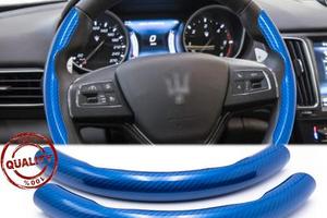 COPRIVOLANTE per MASERATI in FIBRA CARBONIO Blu