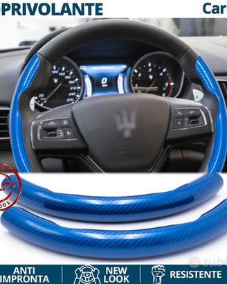 COPRIVOLANTE per MASERATI in FIBRA CARBONIO Blu