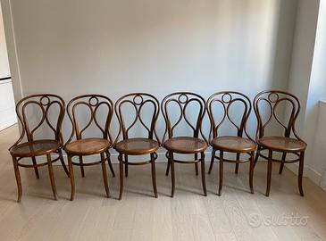 Set di 6 sedie in legno Engelstuhl n.19 di Fischel