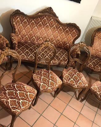 Salotto stile Luigi Filippo fine XIX secolo 